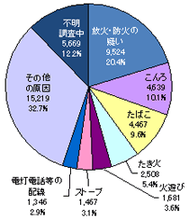 出火原因の内訳(全火46,574件)