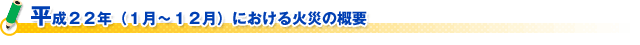 平成２２年（１月～１２月）における火災の概要