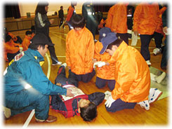 半田自主防災会に少年少女消防クラブも参加